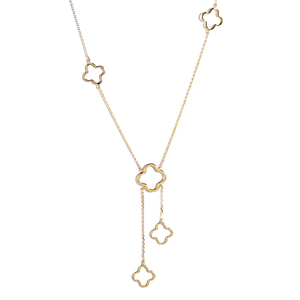 iLLASPARKZ Gold Dipped Quatrefoil Station Necklace