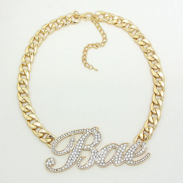 iLLASPARKZ Bae Pave Curb Chain Necklace