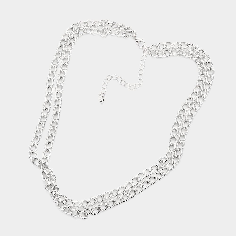 iLLASPARKZ Double Layered Metal Chain Necklace