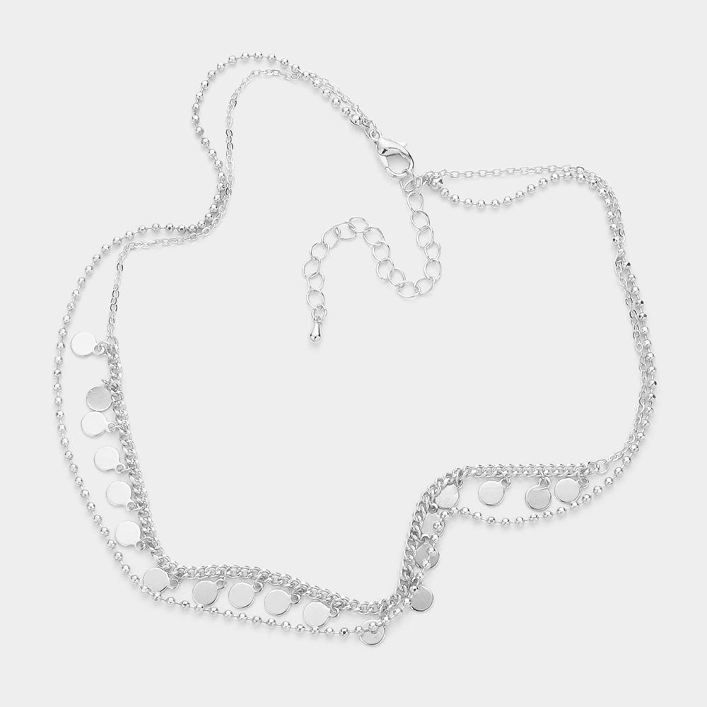 iLLASPARKZ Metal Disc Link Double Layered Necklace