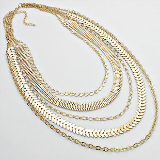 iLLASPARKZ Oversized Multi Layered Chevron Necklace