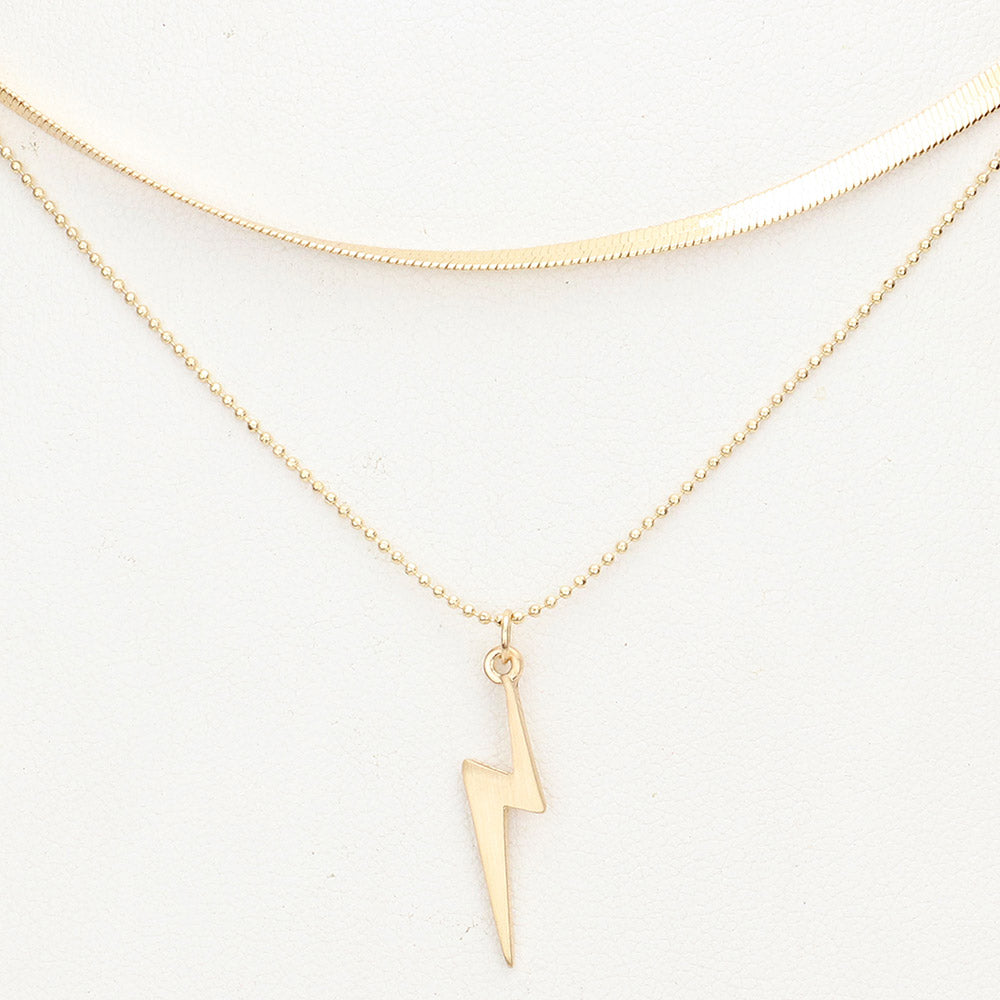 iLLASPARKZ Lightning Pendant Double Layered Necklace