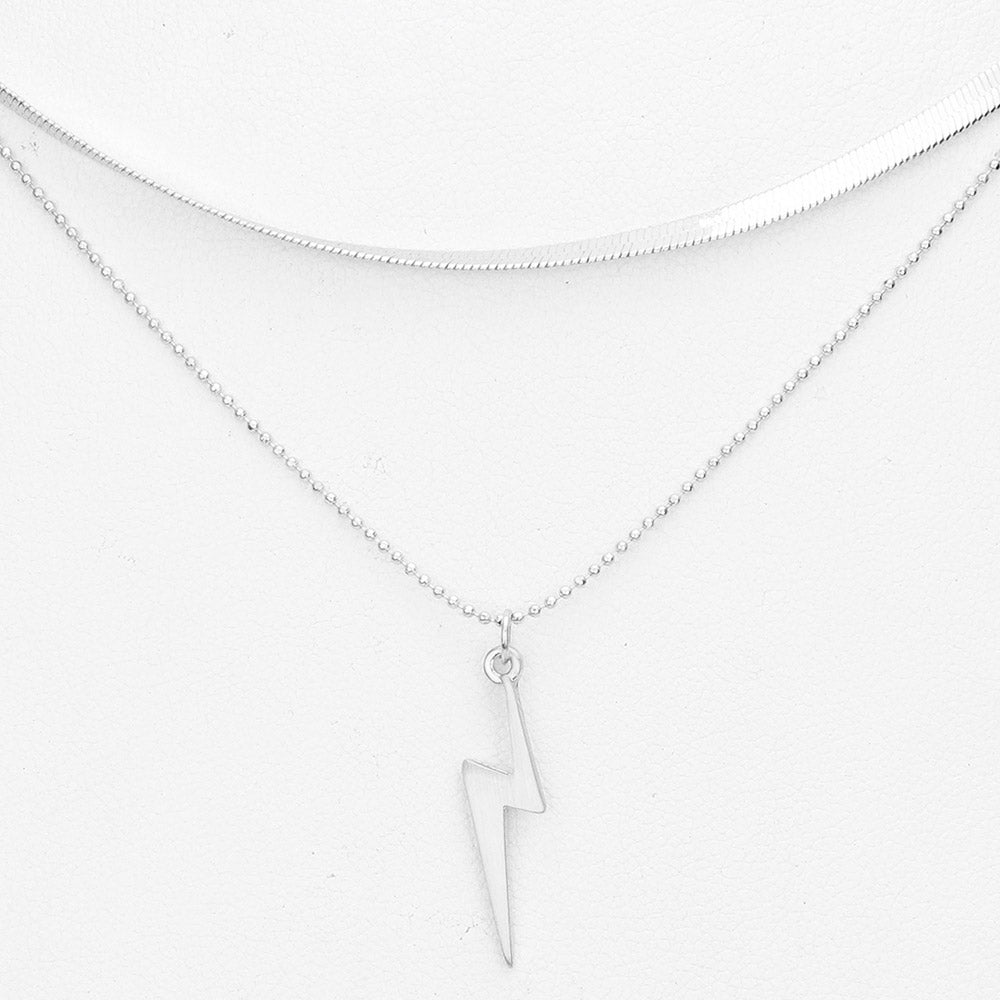 iLLASPARKZ Lightning Pendant Double Layered Necklace