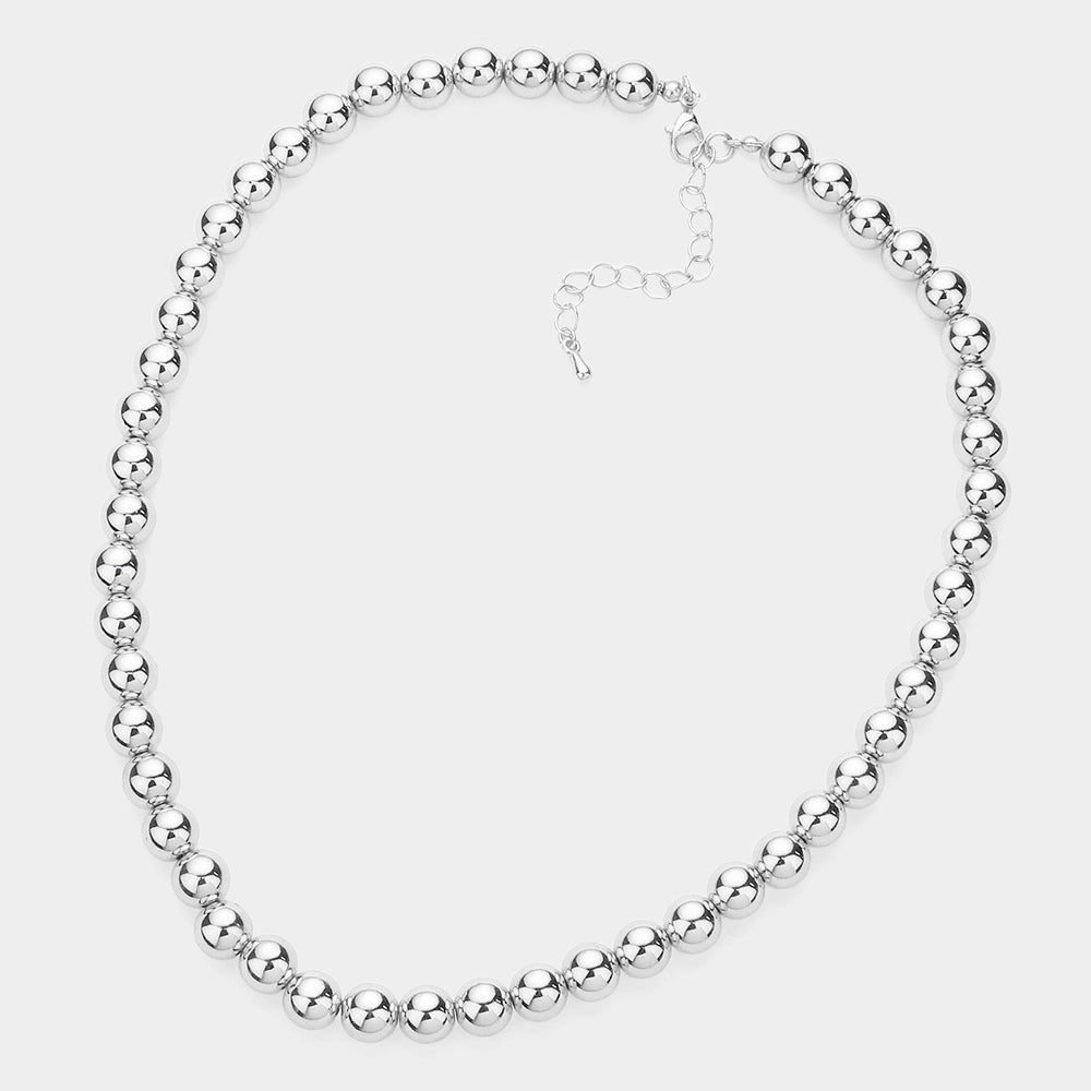 iLLASPARKZ White Gold Dipped Ball Chain Necklace