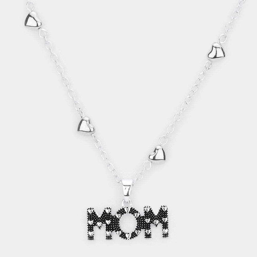 iLLASPARKZ MOM Message Pendant Metal Heart Station Necklace