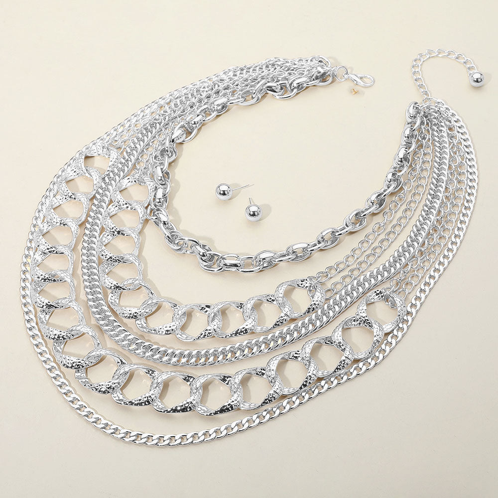 iLLASPARKZ Bold Multi Layered Chain Statement Necklace