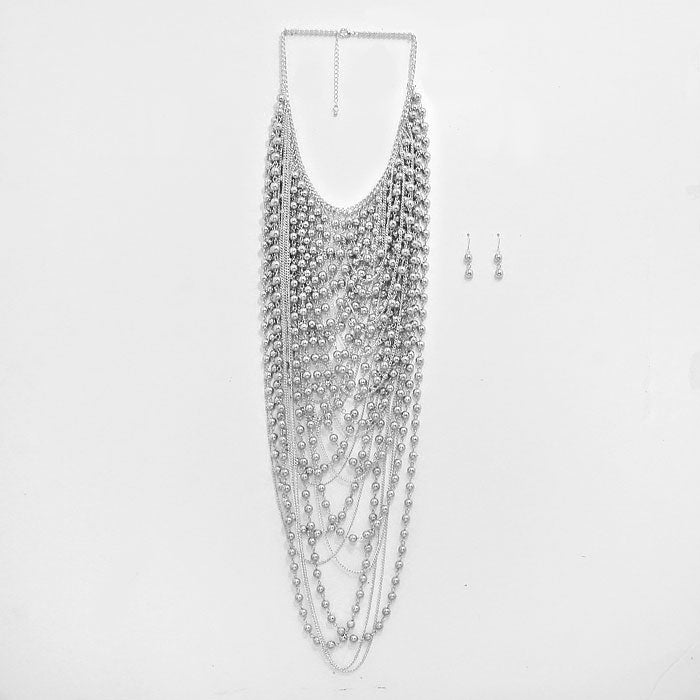 iLLASPARKZ Draped Metal Ball Station Chain Necklace