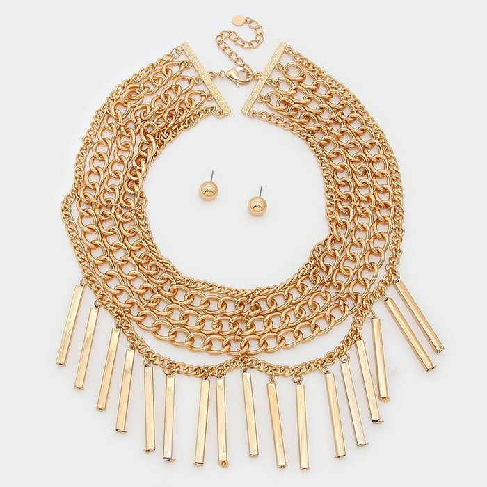 iLLASPARKZ Bar drop mixed chain Necklace