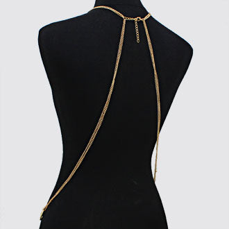 Metal Ring Fringe Necklace Body Chain