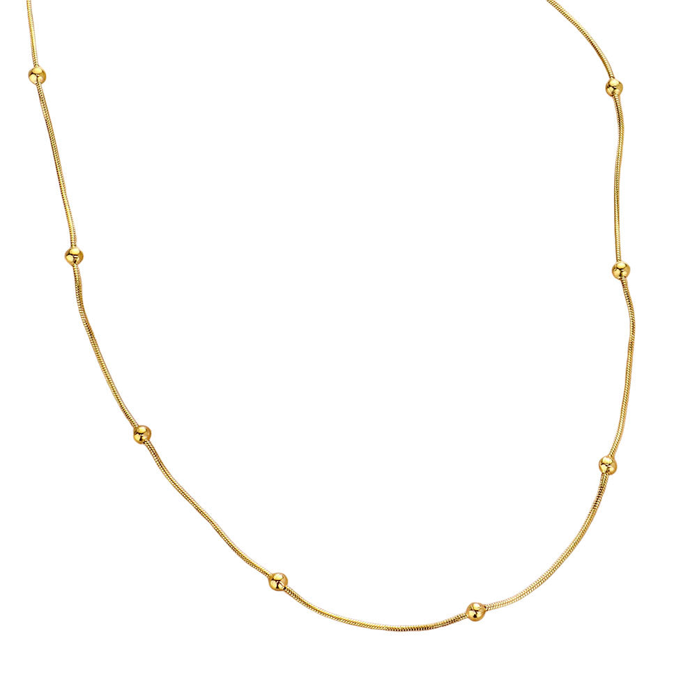 iLLASPARKZ Stainless Steel Metal Ball Pointed Station Necklace