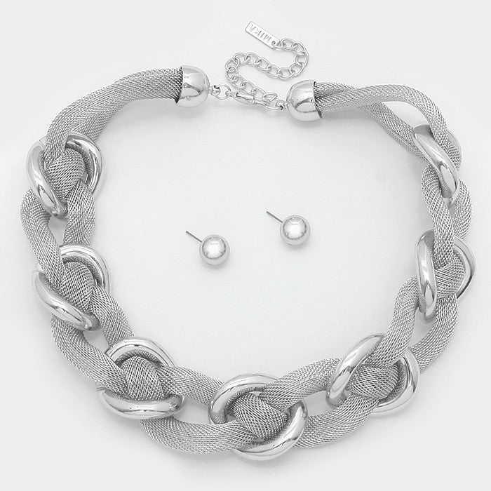 iLLASPARKZ Braided Metal Mesh Chain Necklace