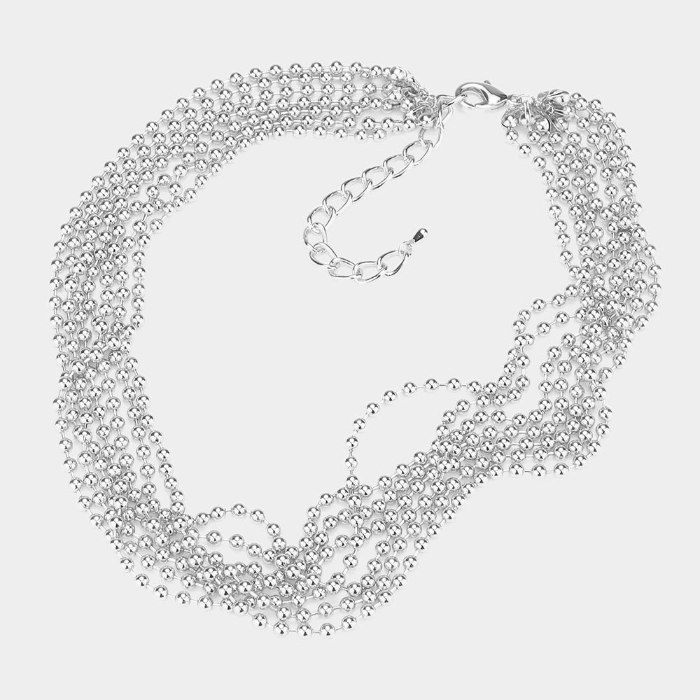 iLLASPARKZ Metal Ball Multi Layered Strand Necklace
