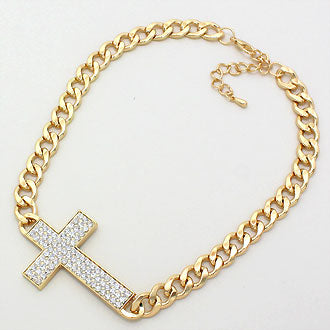 iLLASPARKZ Crystal Interlocked Cross Chain Necklace