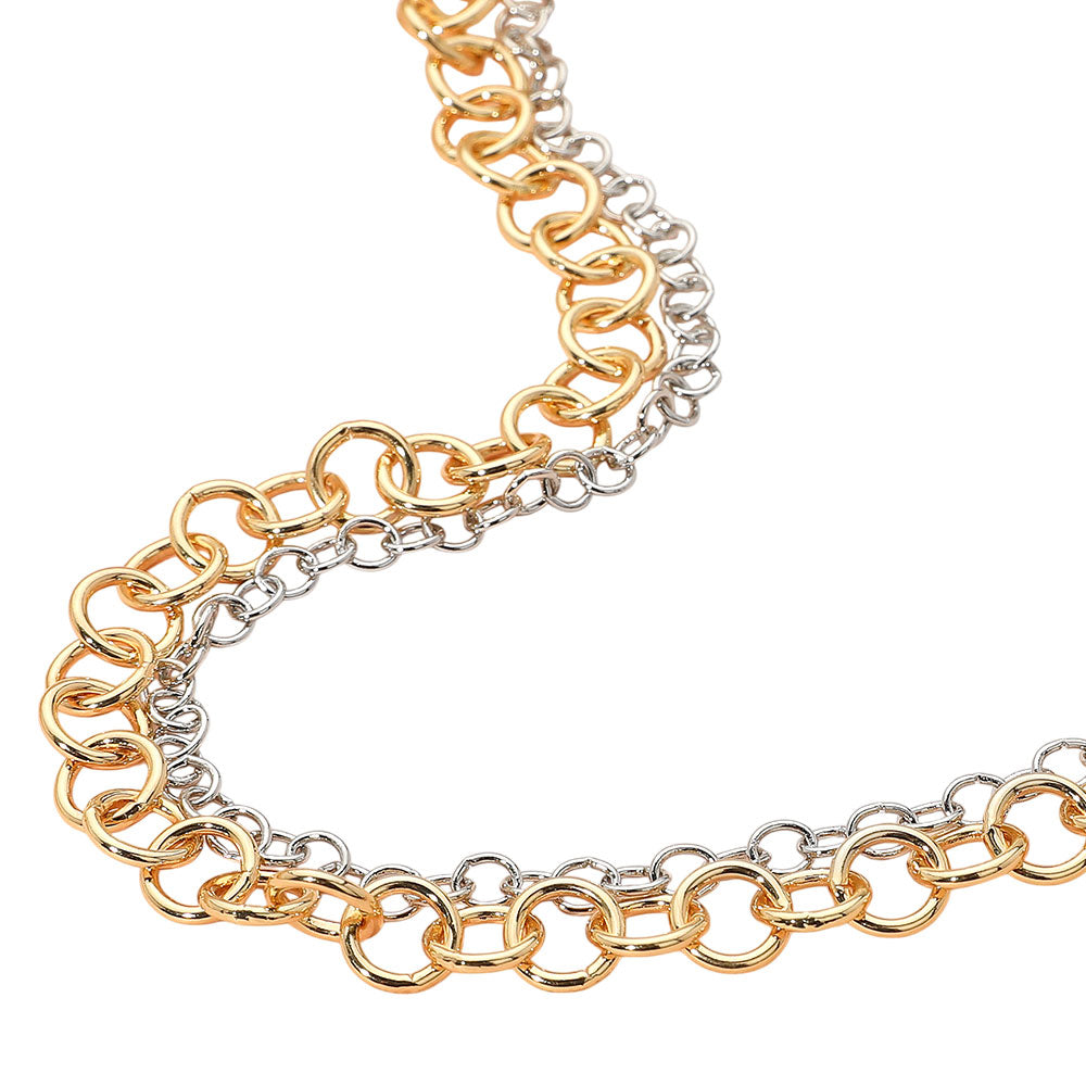 iLLASPARKZ Interlocking Double Chain Necklace