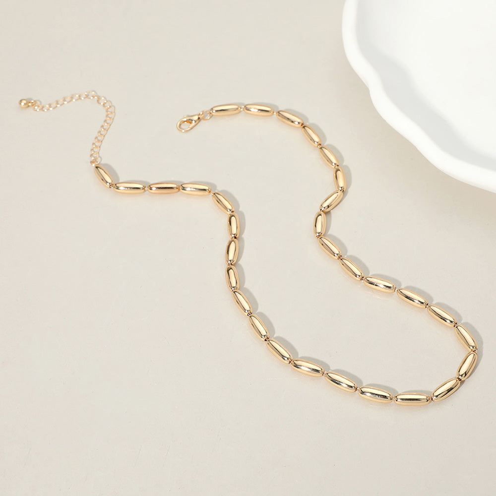 iLLASPARKZ Metal Oval Tube Beaded Necklace