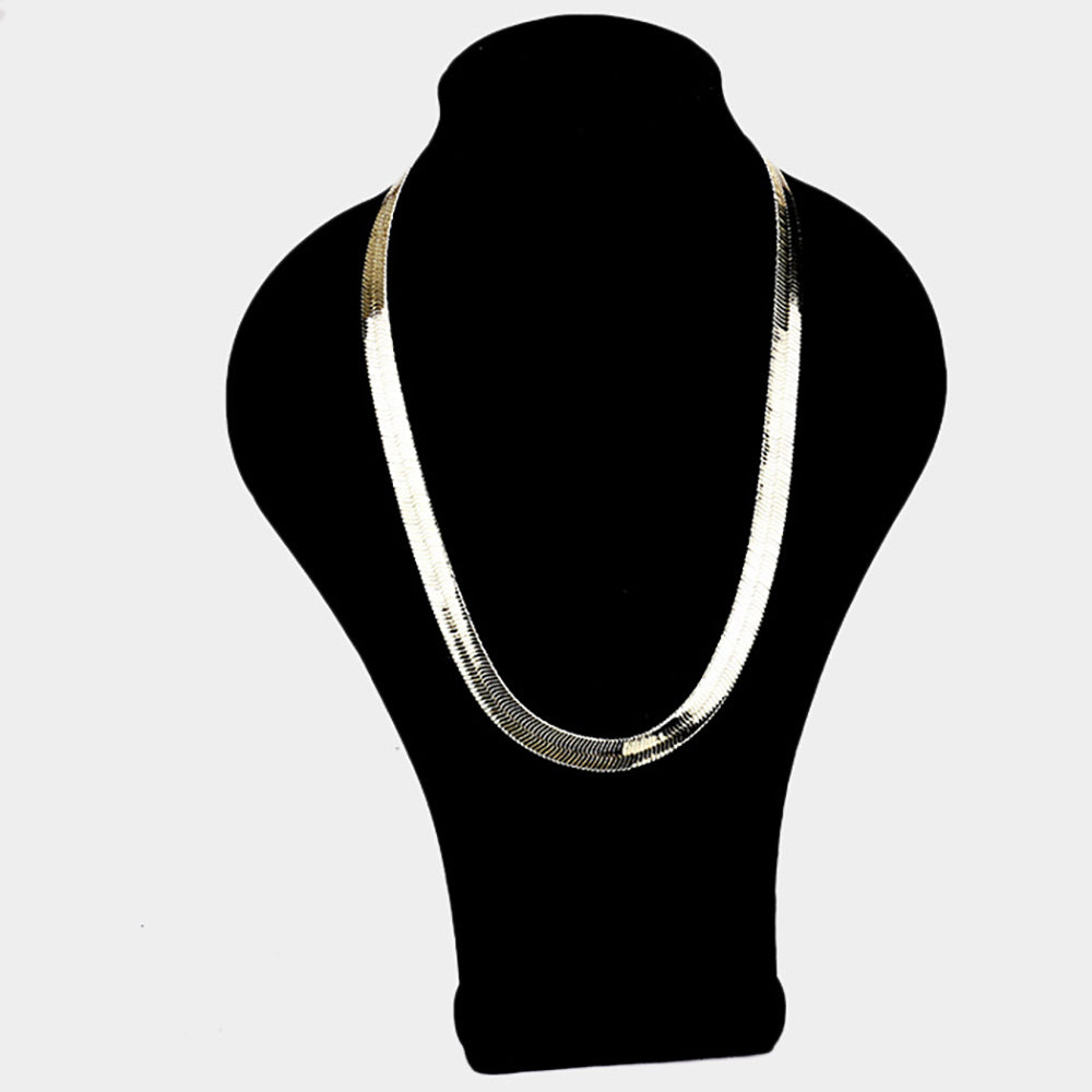 iLLASPARKZ 24 INCH, 11mm-Gold Plated Superflex Herringbone Chain Necklace