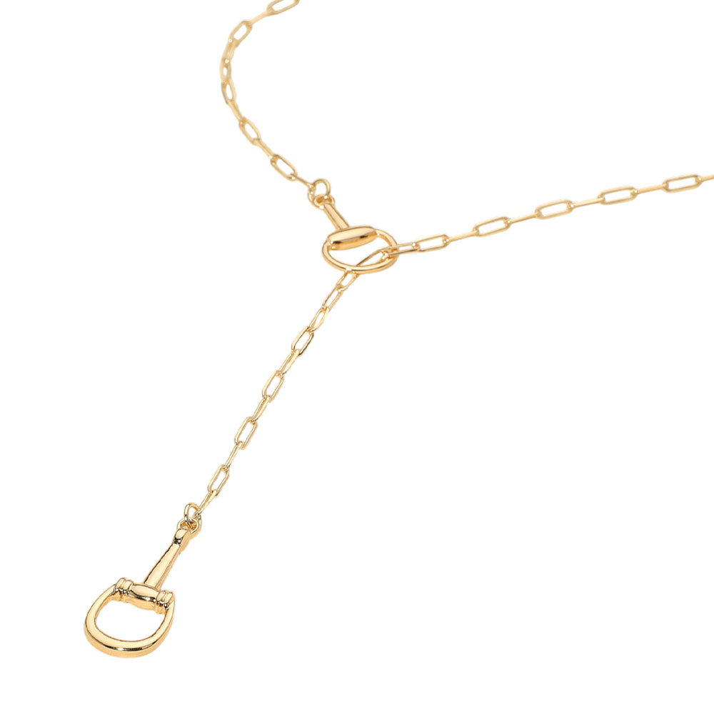 iLLASPARKZ Metal Horsebit Link Sliding Accnet Paperclip Chain Necklace