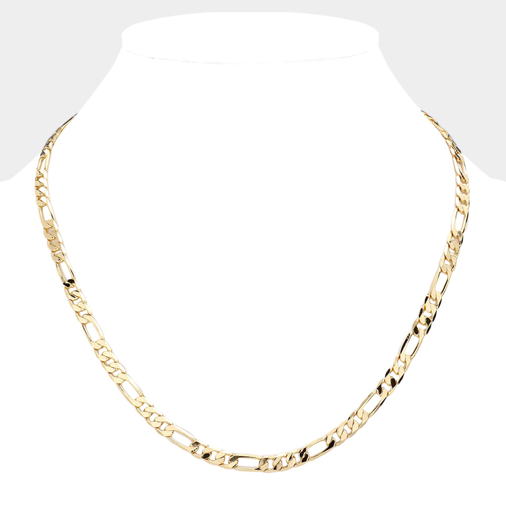 iLLASPARKZ Gold Plated 20 Inch 6mm Figaro Metal Chain Necklace