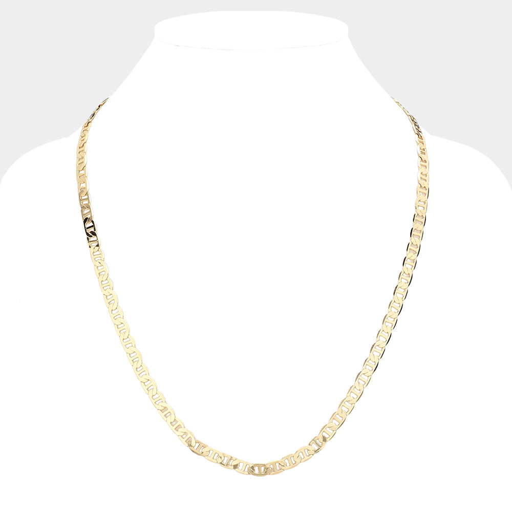 iLLASPARKZ Gold Plated 24 Inch 6mm Mariner Metal Chain Necklace