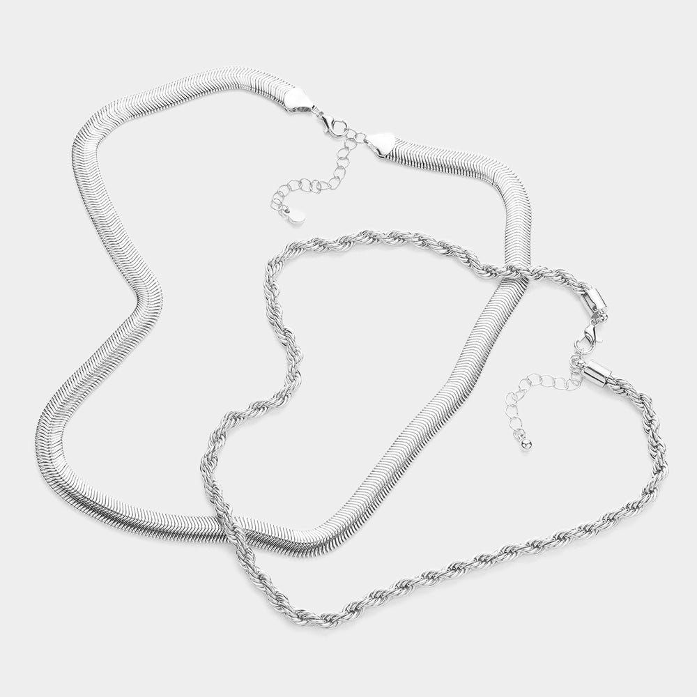 iLLASPARKZ 2PCS - Metal Chain Necklaces