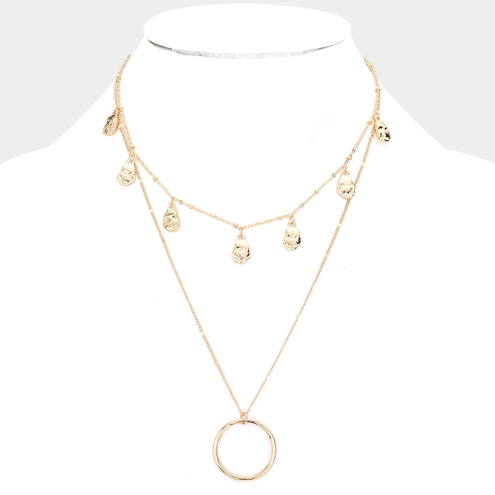 iLLASPARKZ Open Circle Pendant Double Layered Metal Pendant
