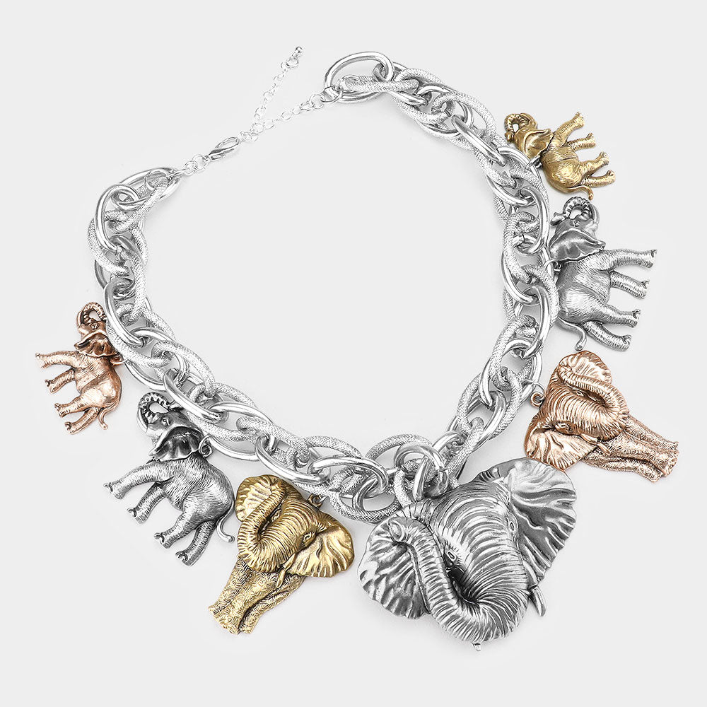iLLASPARKZ Metal Elephant Charm Necklace