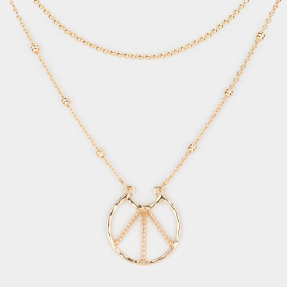 iLLASPARKZ Peace Pendant Double Layered Necklace