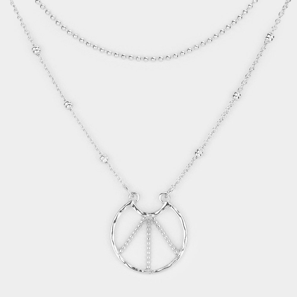iLLASPARKZ Peace Pendant Double Layered Necklace