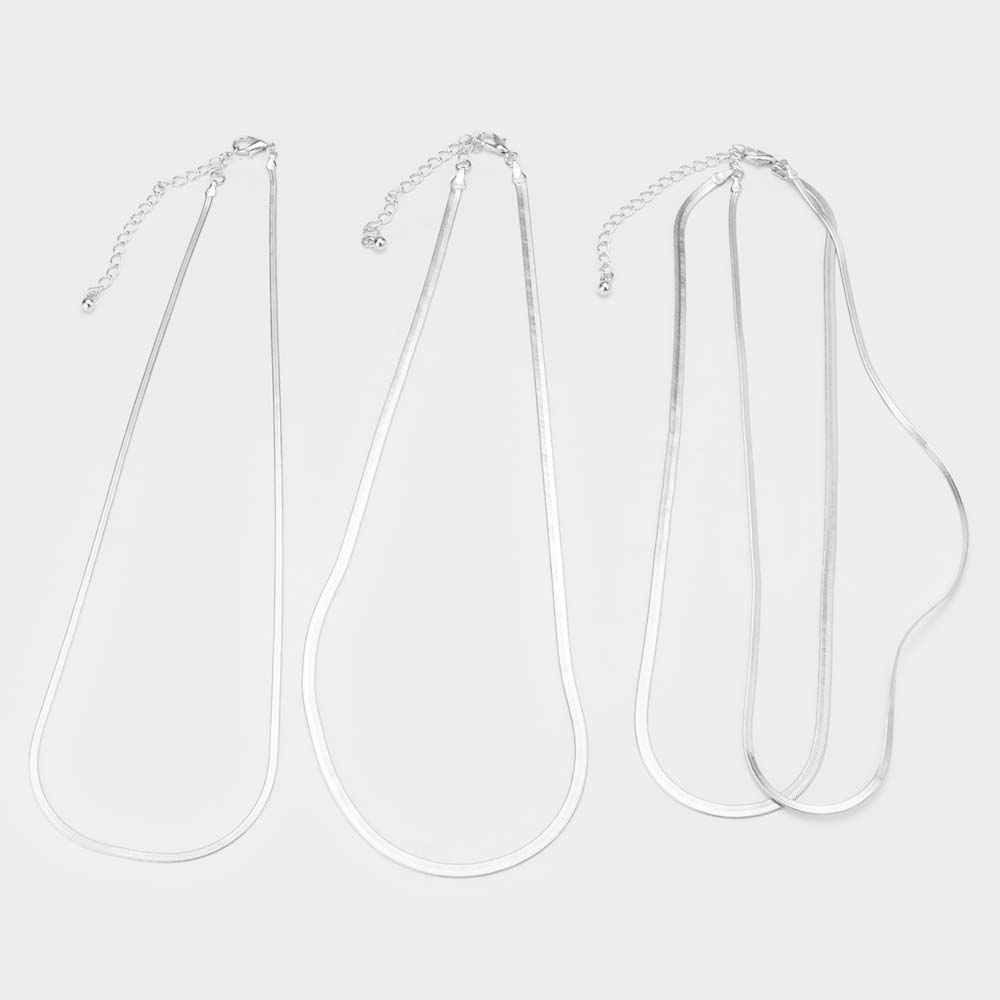iLLASPARKZ 3PCS - Metal Snake Chain Necklaces