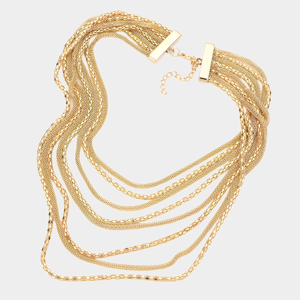 iLLASPARKZ Multi Layered Chain Waterfall Bib Necklace