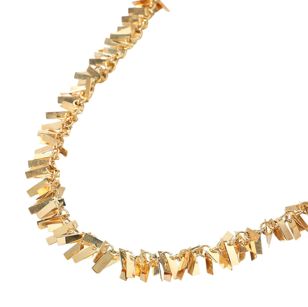 iLLASPARKZ Metal Rectangular Plate Embellished Chain Necklace