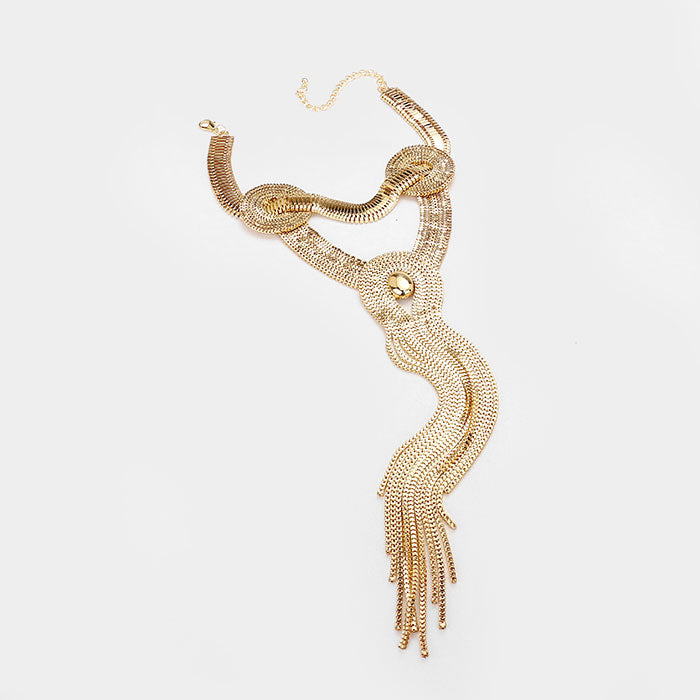 iLLASPARKZ Snake Chain Long Statement Necklace
