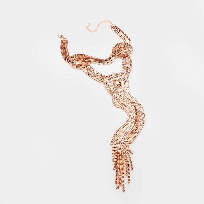iLLASPARKZ Snake Chain Long Statement Necklace