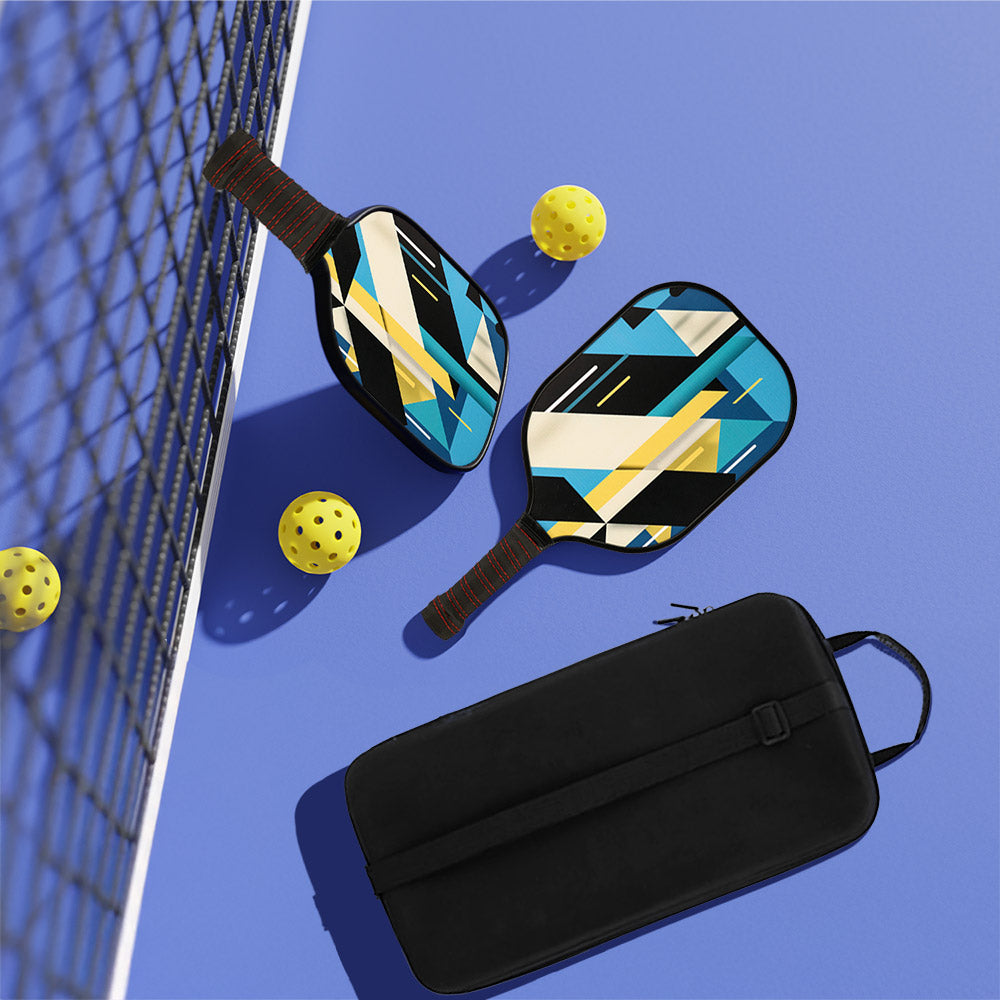 iLLASPARKZ 5PCS - Abstract Pattern Printed Pickleball Ball and Paddle Set