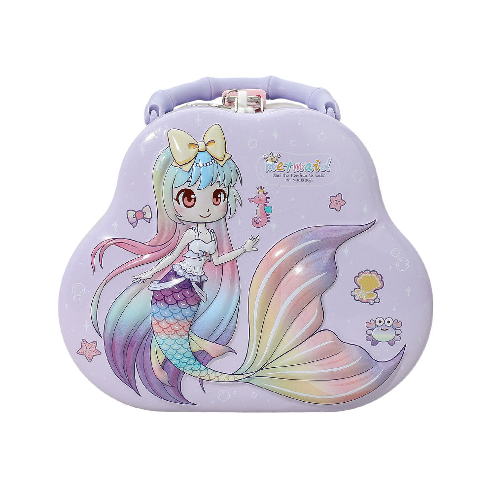 iLLASPARKZ Mermaid Lockable Tin Case Portable Bag Coin Bank