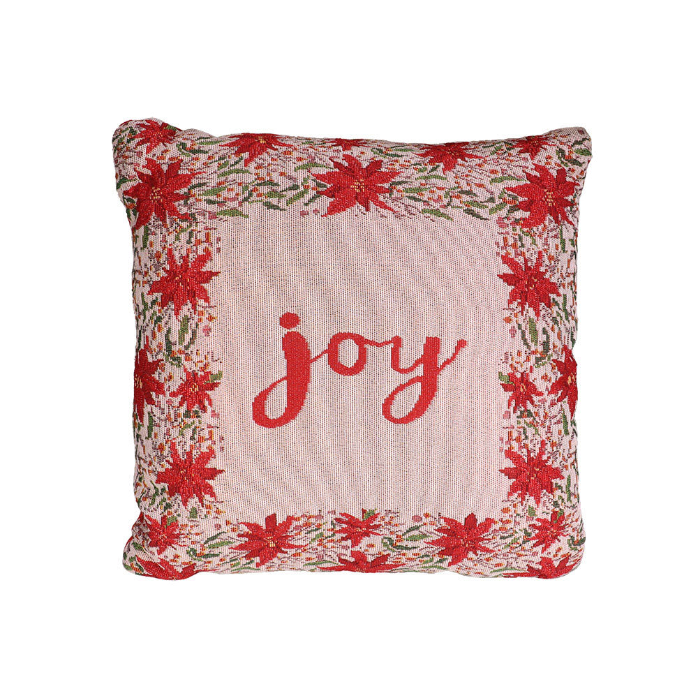 iLLASPARKZ Joy Message Christmas Leaved Pattern Pillow / Cushion