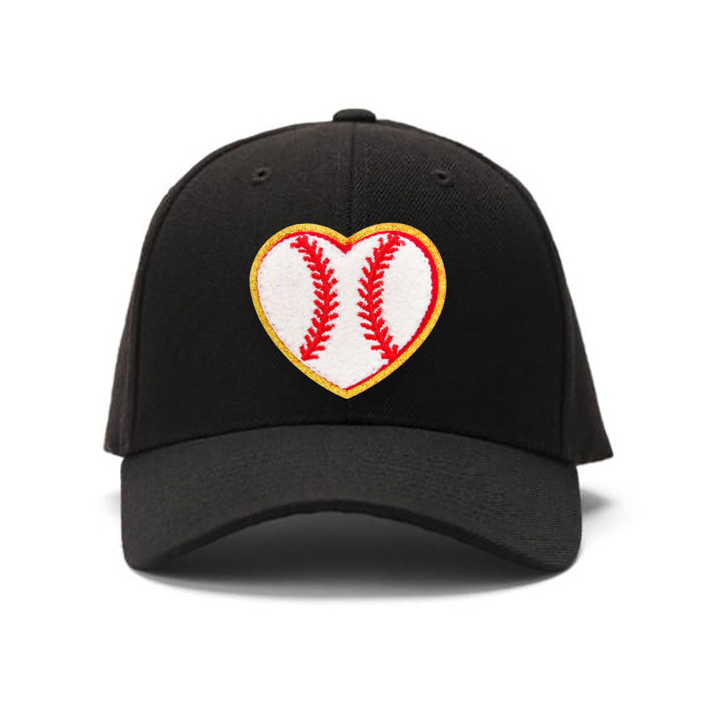 iLLASPARKZ Heart Shaped Baseball Iron On Patch