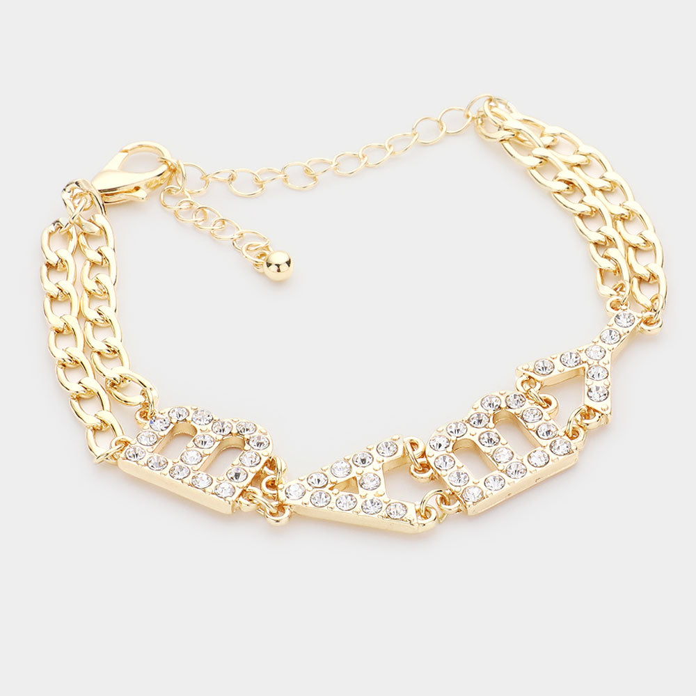iLLASPARKZ BABY Rhinestone Embellished Message Bracelet