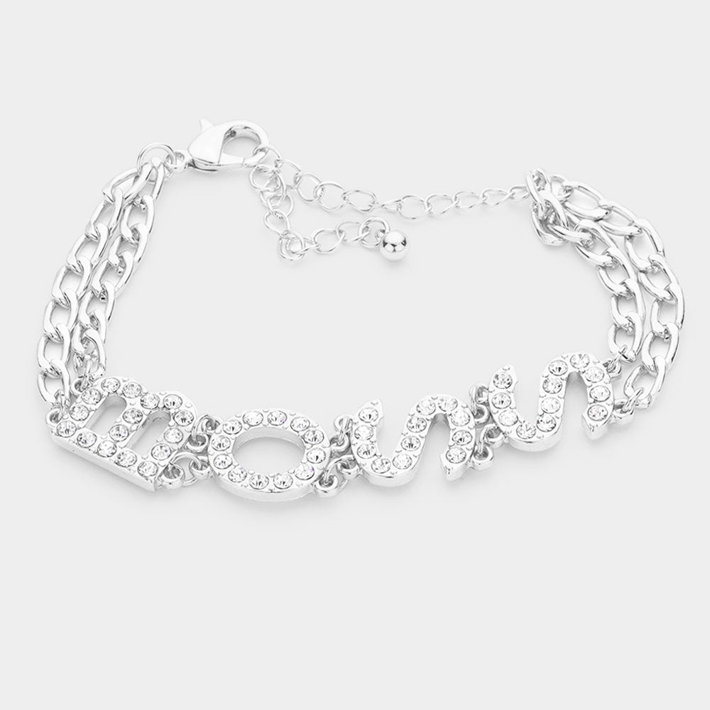 iLLASPARKZ BOSS Rhinestone Embellished Message Bracelet