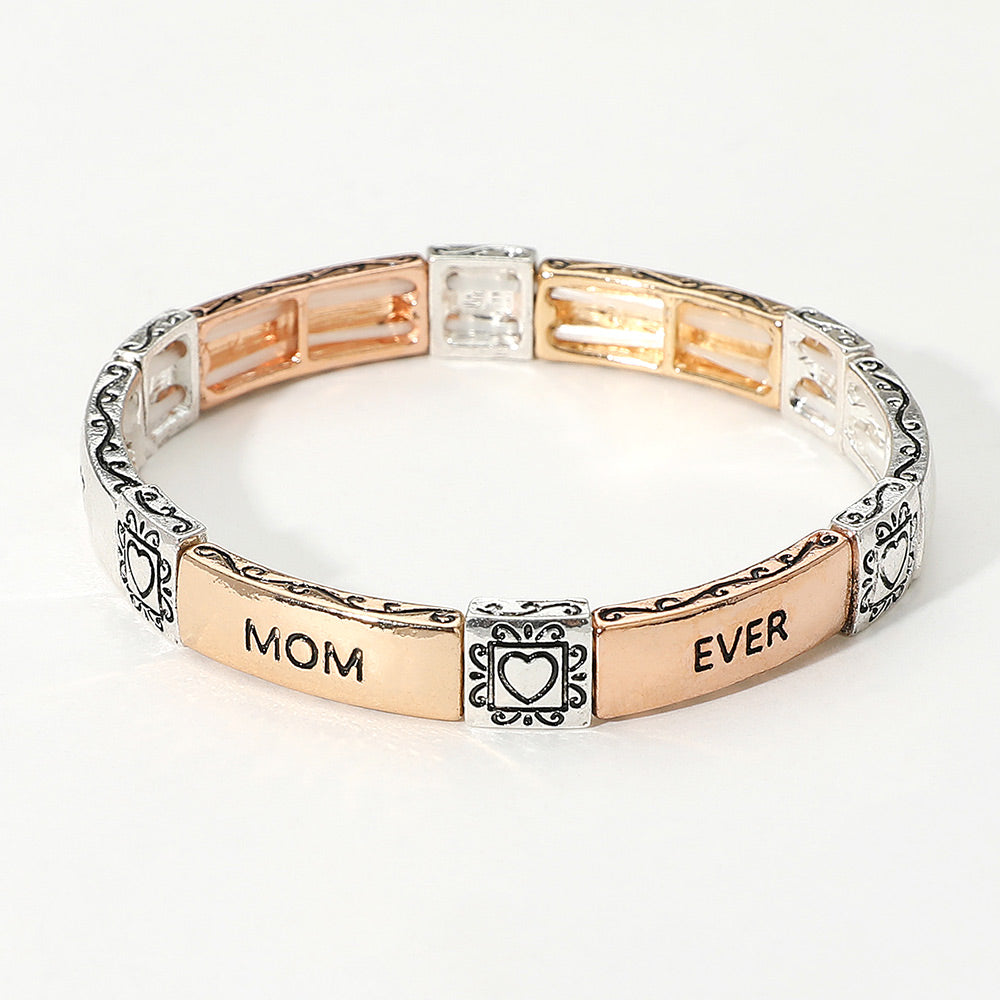 iLLASPARKZ MOM Message Metal Stretch Bracelet