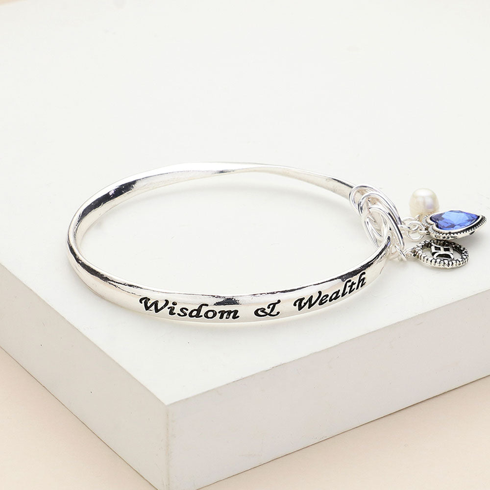 'Wisdom & Wealth' December Heart Birthday Stone Charm Bracelet