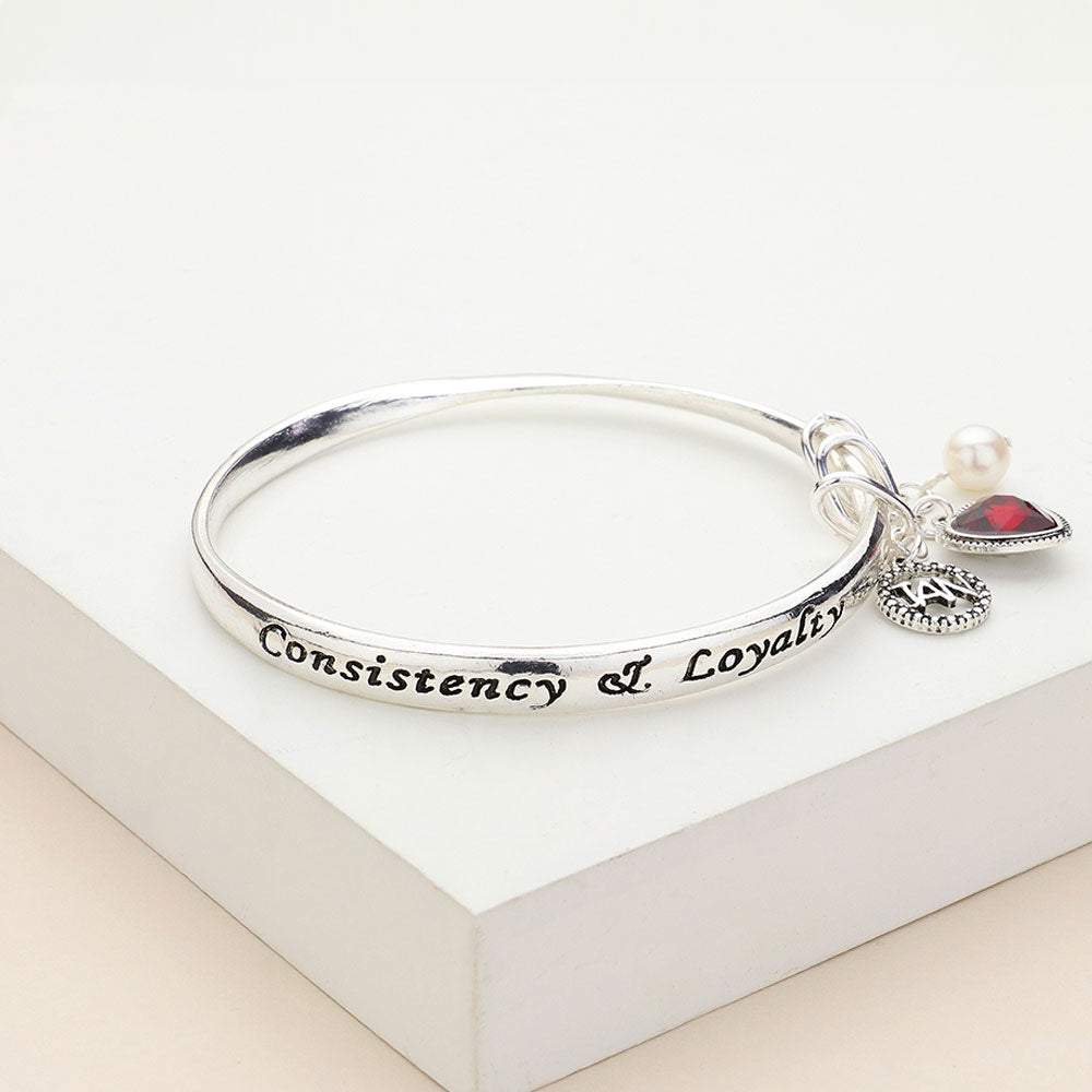 'Consistency & Loyalty'  January Heart Birthday Stone Charm Bracelet