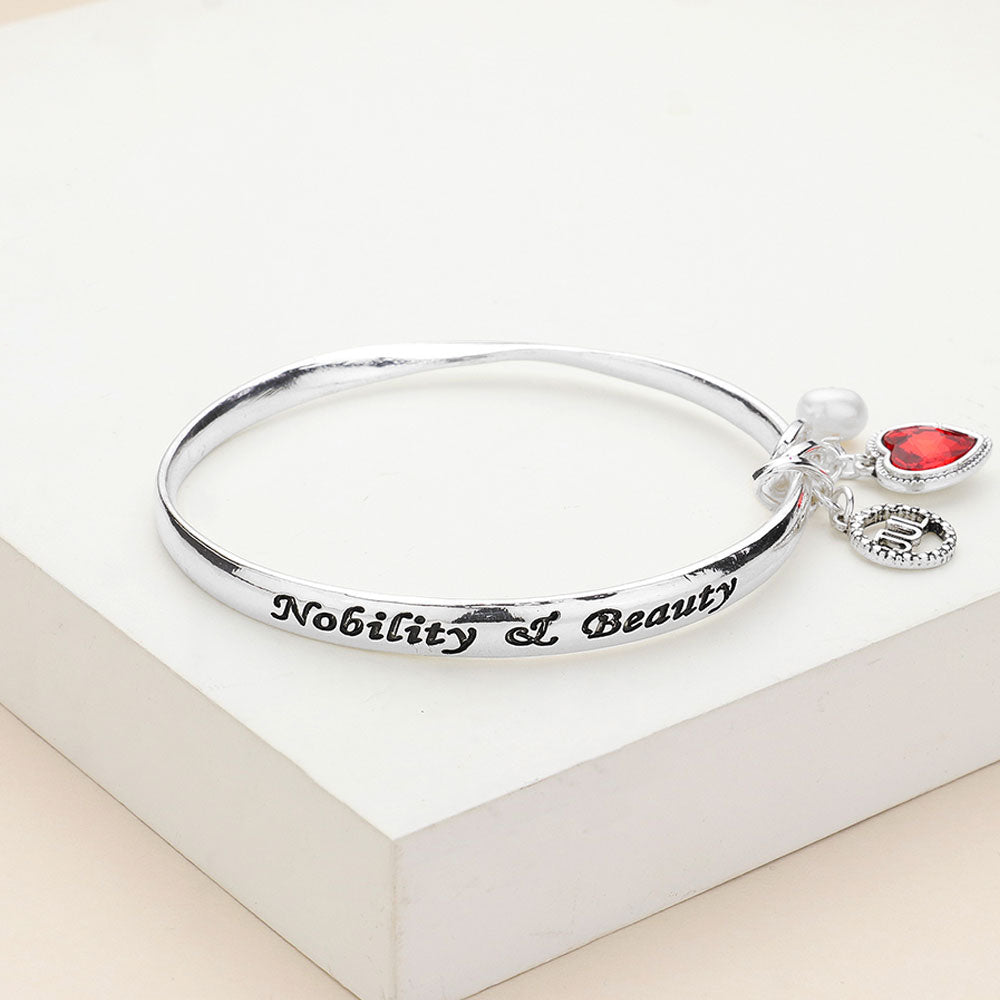 'Nobility & Beauty' July Heart Birthday Stone Charm Bracelet