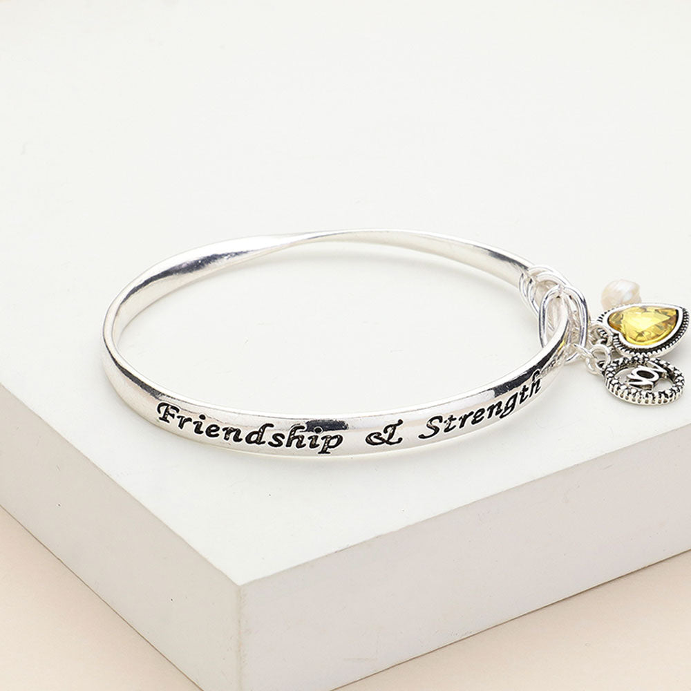 iLLASPARKZ Friendship Strength November Heart Birthday Stone Charm Bracelet