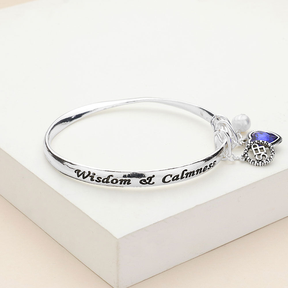iLLASPARKZ Wisdom Calmness September Heart Birthday Stone Charm Bracelet