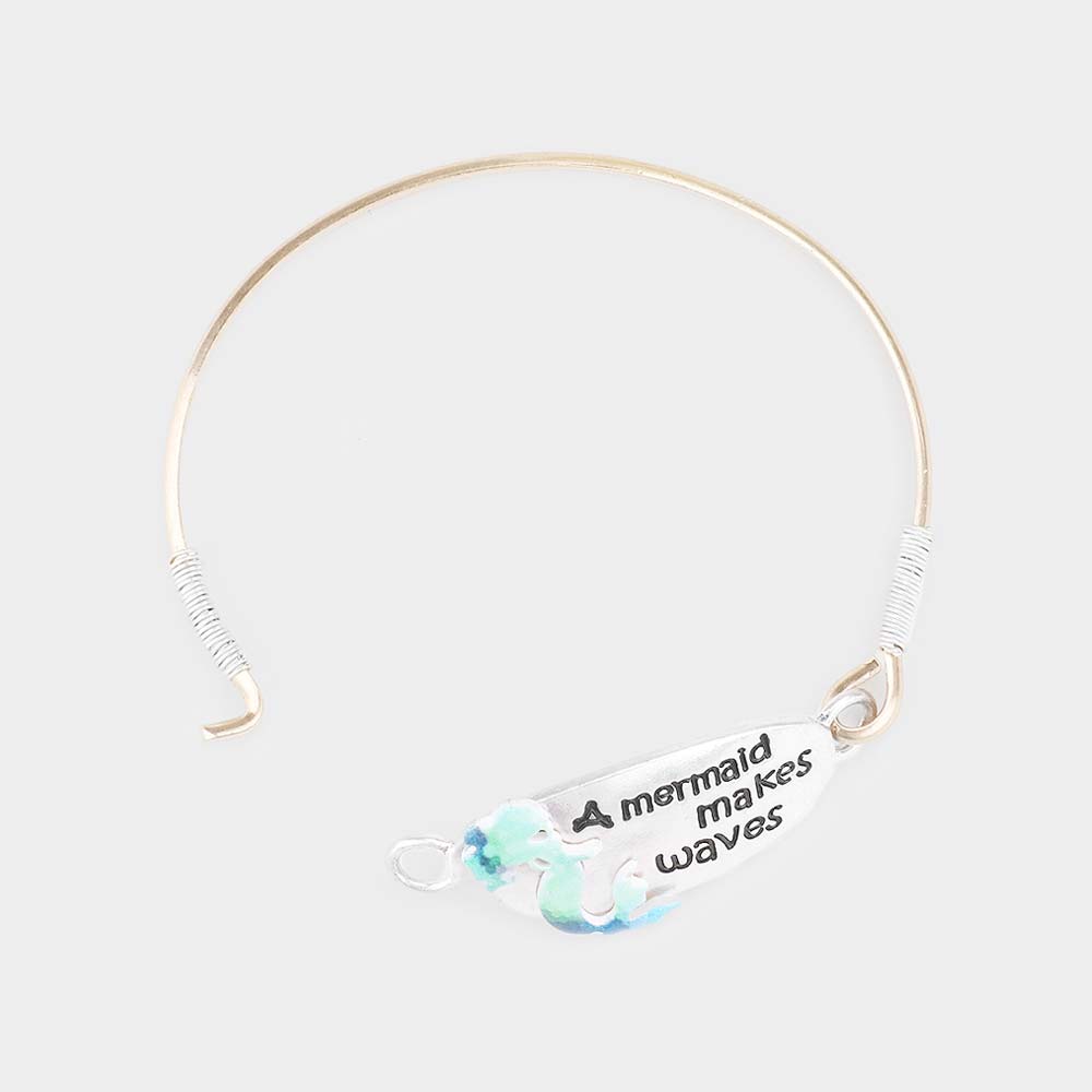 iLLASPARKZ A mermaid makes waves Metal Hook Bracelet
