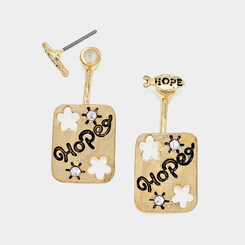 iLLASPARKZ Hope Message Ichthys Ear Jacket Earrings