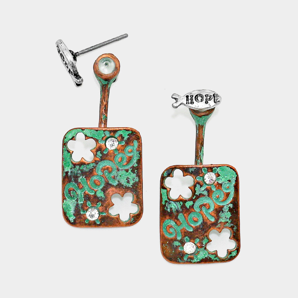 iLLASPARKZ Hope Message Ichthys Ear Jacket Earrings
