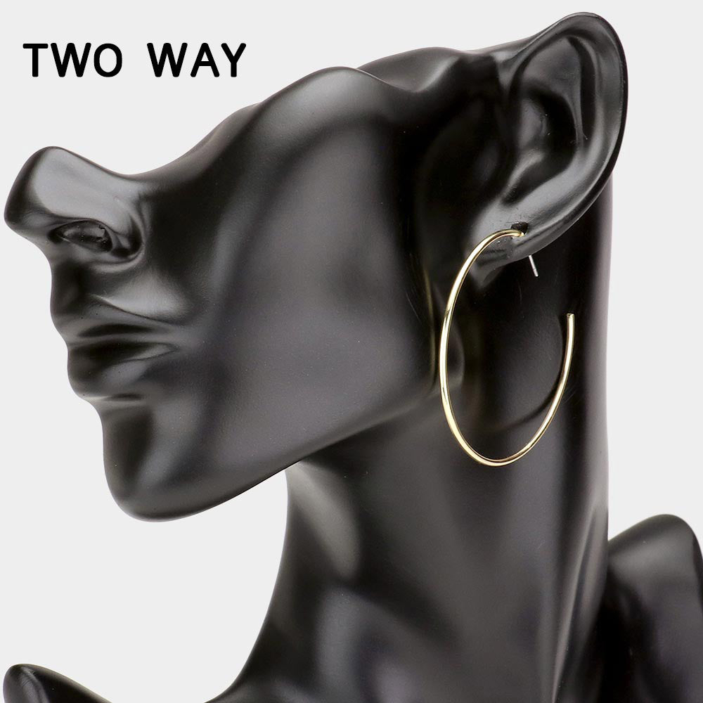 iLLASPARKZ Rhinestone Embellished Cross Brass Metal Hoop Earrings