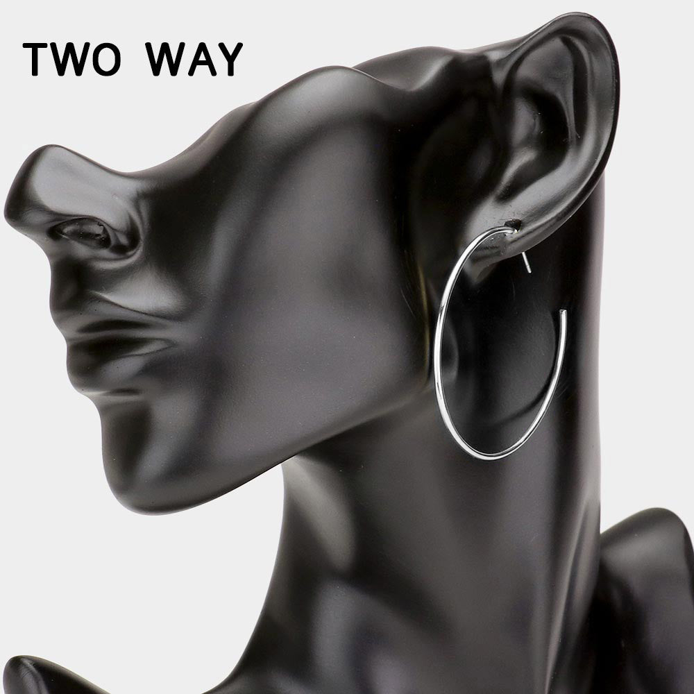 iLLASPARKZ Rhinestone Embellished Teardrop Brass Metal Hoop Earrings
